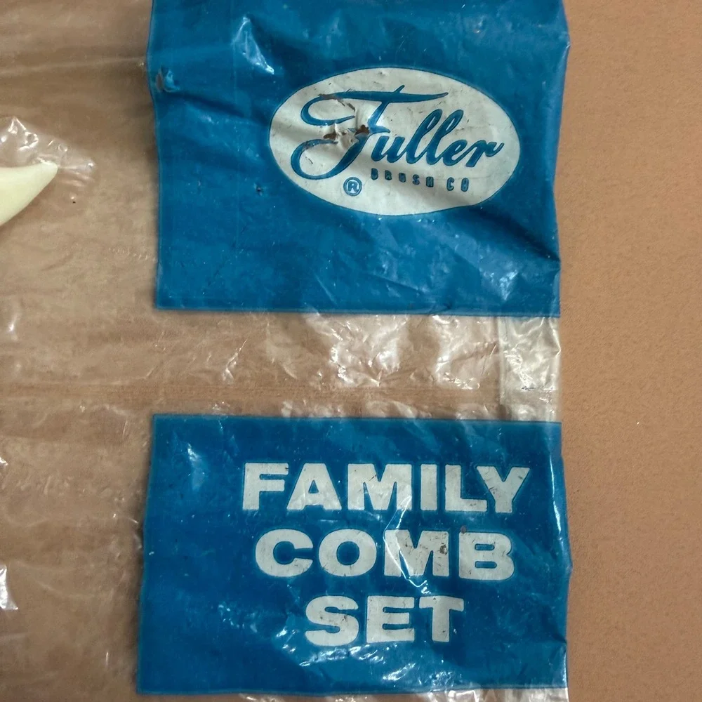 Fuller Brush Co Family Comb Set Vintage Cream Plastic Hair Grooming Made in USA
